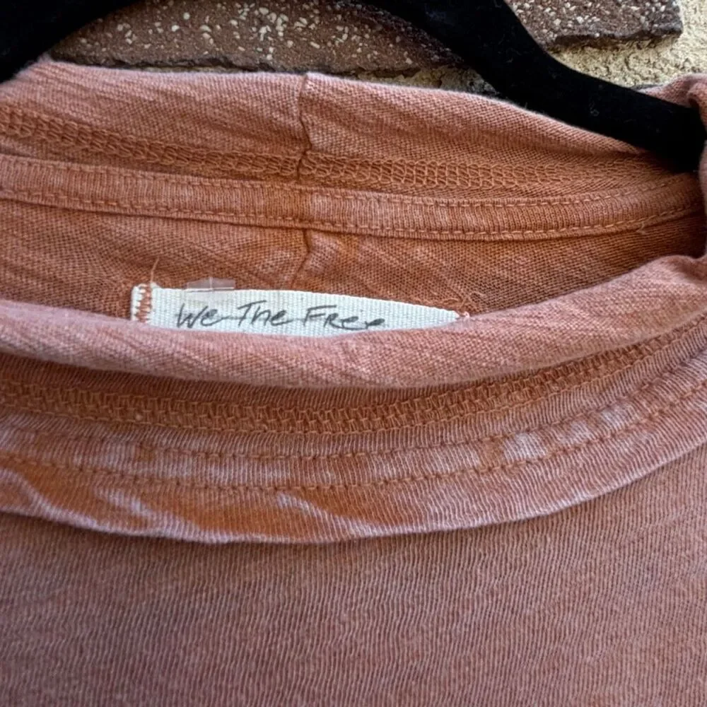Free People We The Free Women’s Long Sleeve Regan Tee sand XS NEW